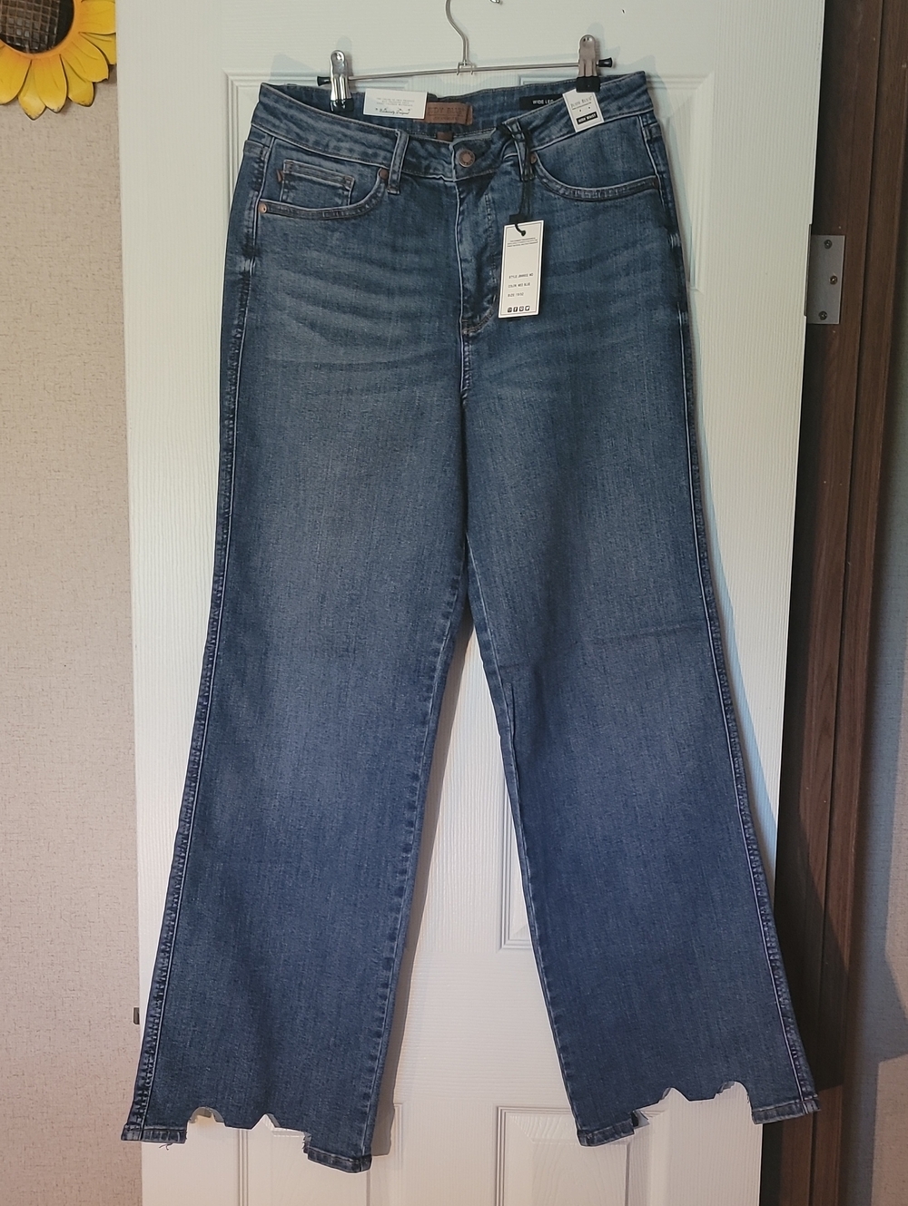 Judy Blue Classic Wide-Leg High Waist Women's Jeans - Medium Blue